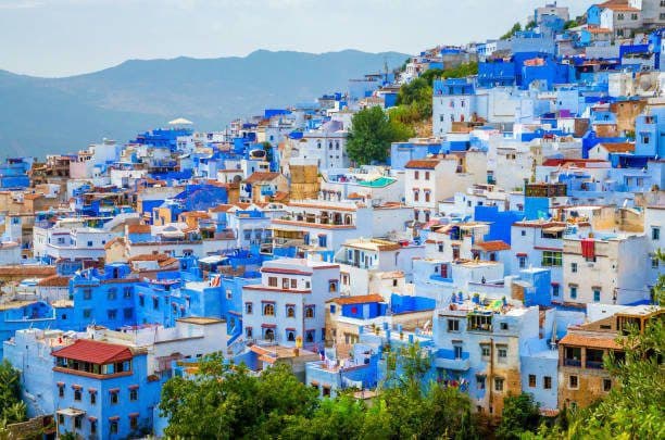 Chefchaouen, the blue town reached on the two-day trip north from Fes