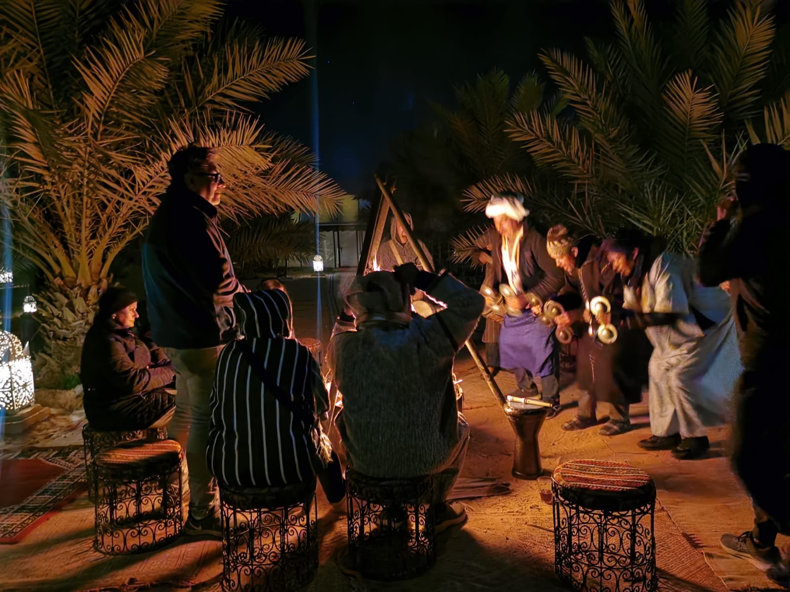 Evening at a desert camp, part of most Morocco itineraries